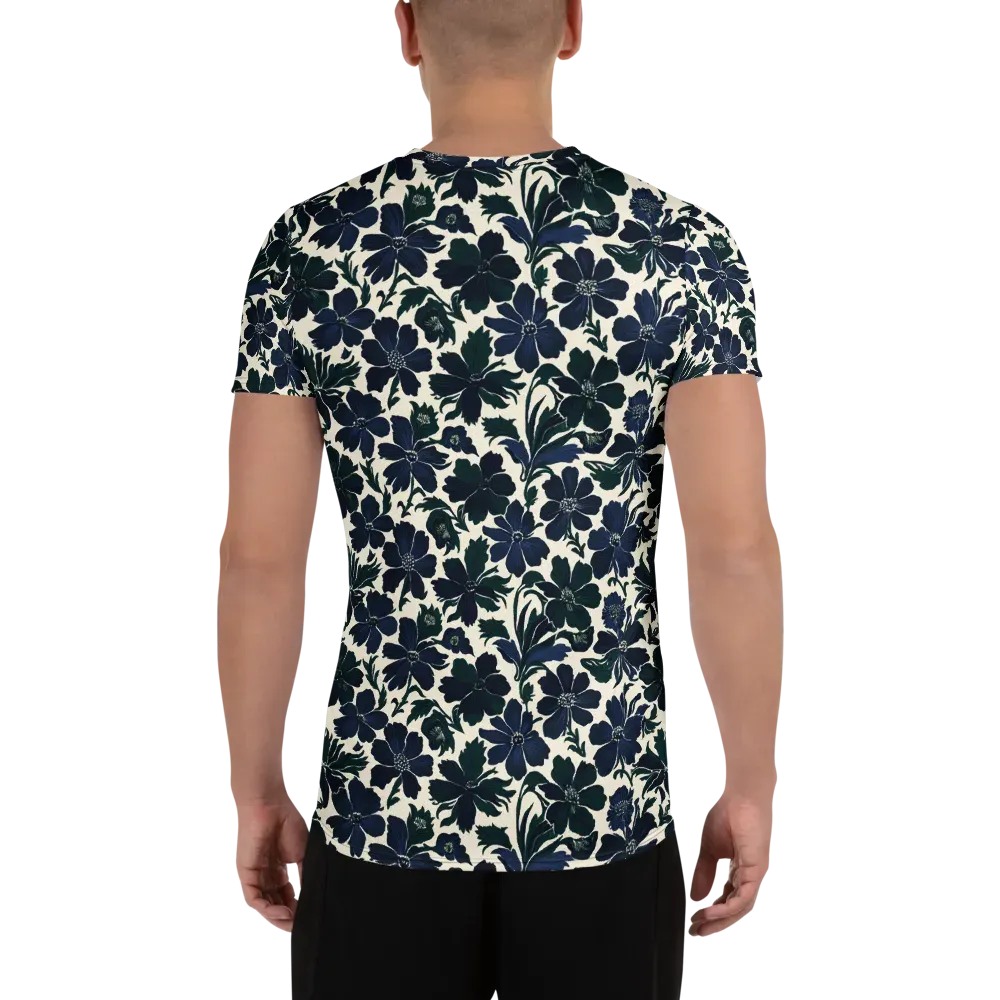 Nocturne Florals on Men's Athletic T-Shirt — Back