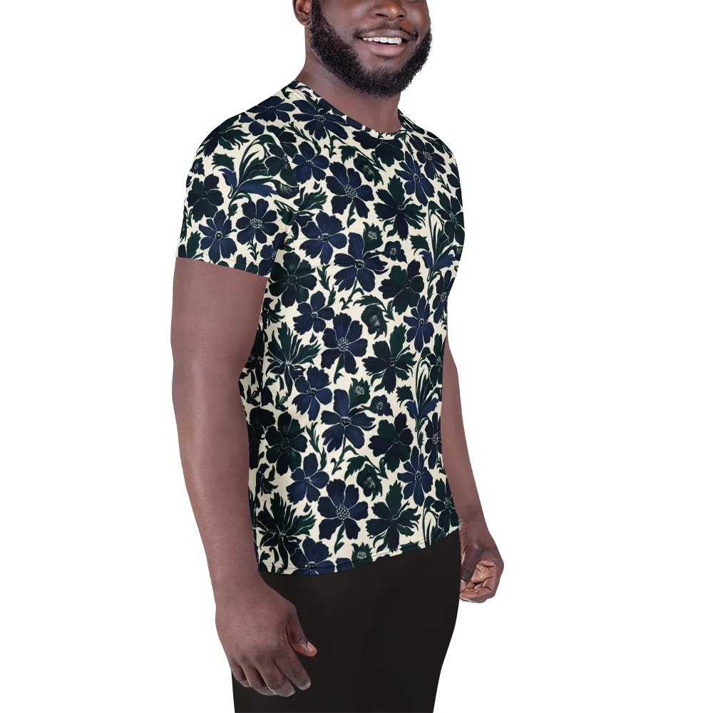 Nocturne Florals on Men's Athletic T-Shirt — Right