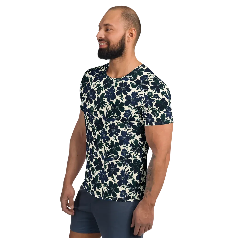 Nocturne Florals on Men's Athletic T-Shirt — Left