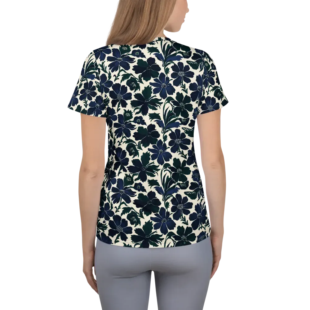 Nocturne Florals on Women's Athletic T-Shirt — Back