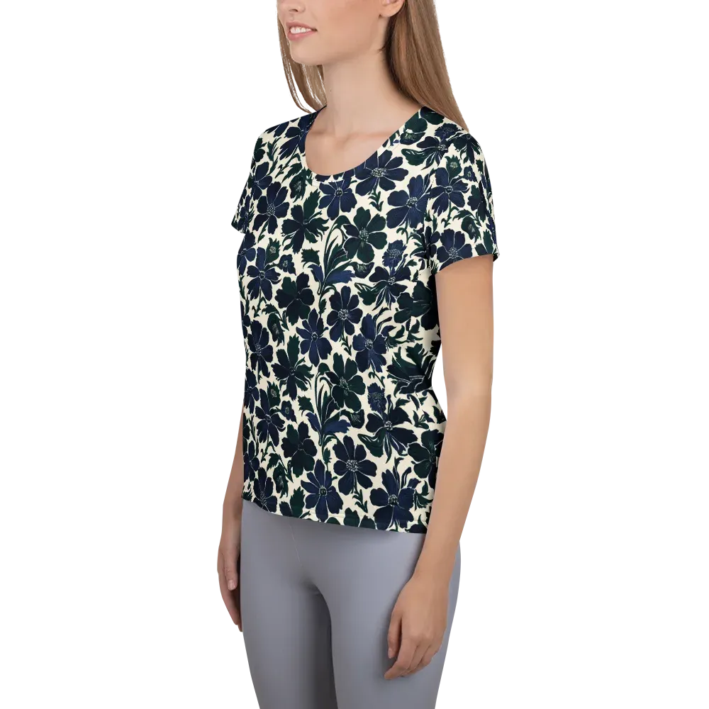 Nocturne Florals on Women's Athletic T-Shirt — Left