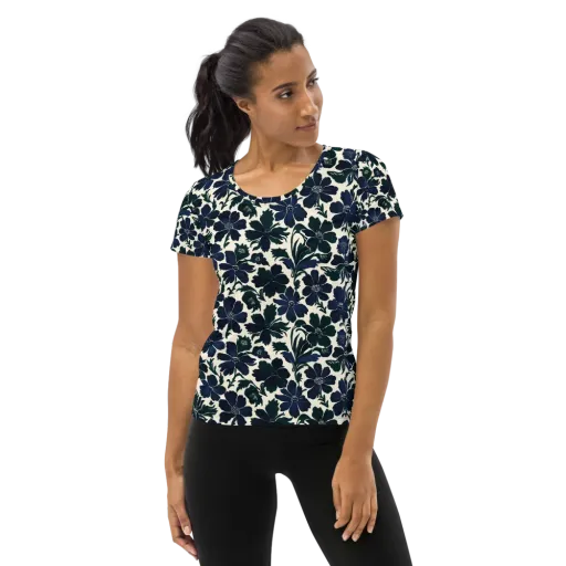 Nocturne Florals on a Women's Athletic T-Shirt