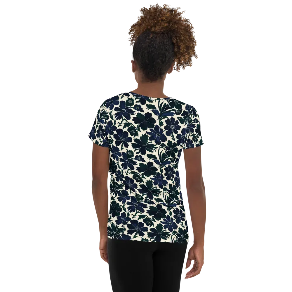 Nocturne Florals on Women's Athletic T-Shirt — Back
