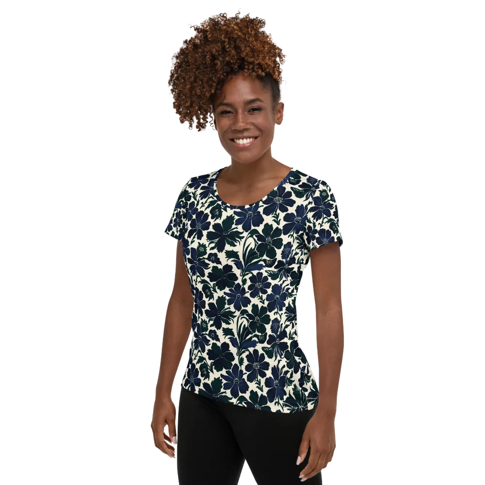 Nocturne Florals on Women's Athletic T-Shirt — Left