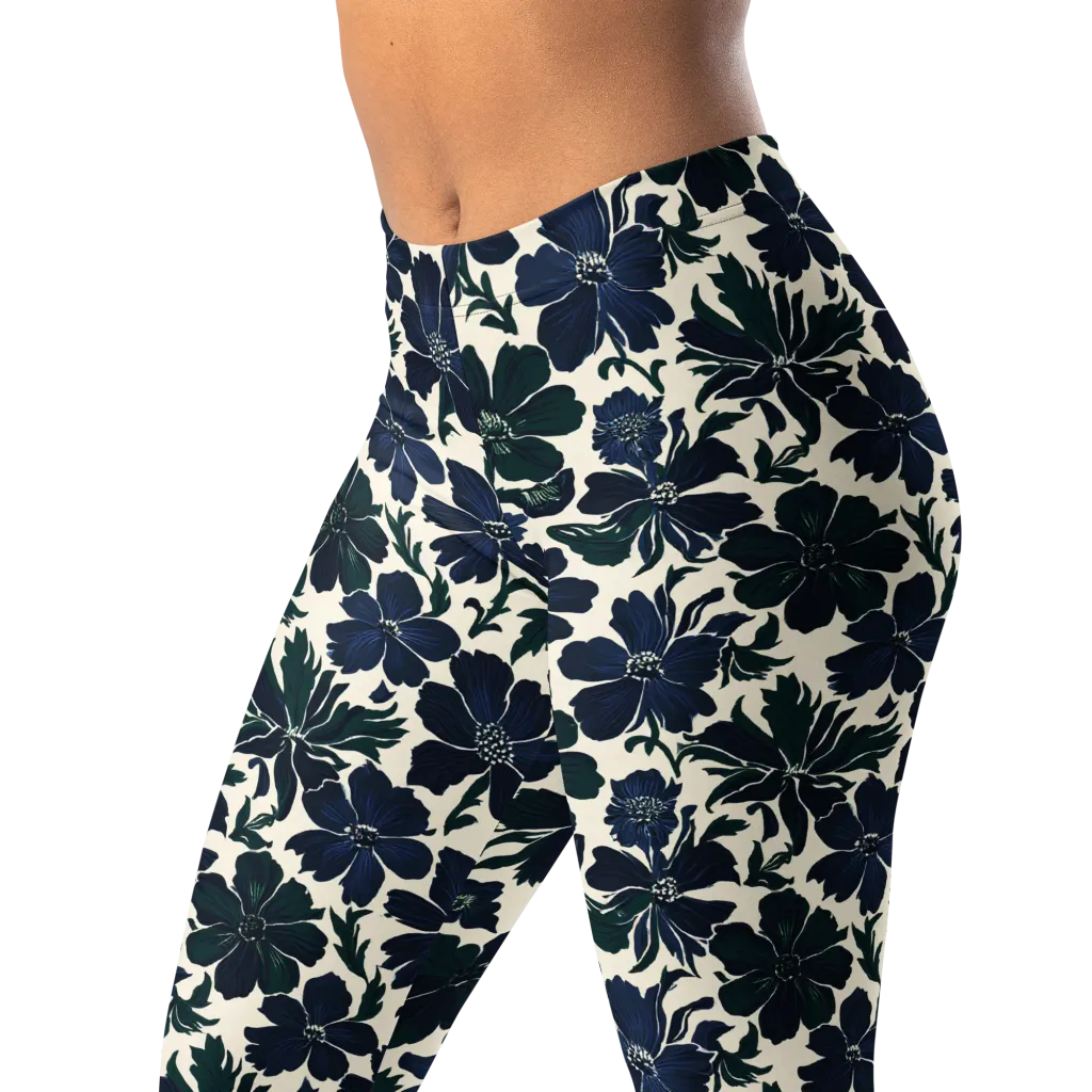 Nocturne Florals on Leggings — Left Front