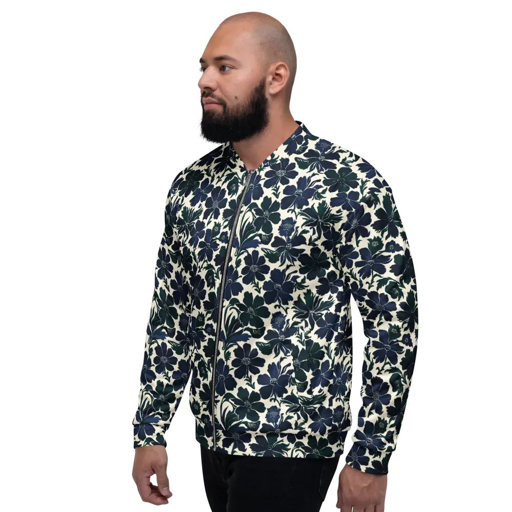 Nocturne Florals on Bomber Jacket — Left