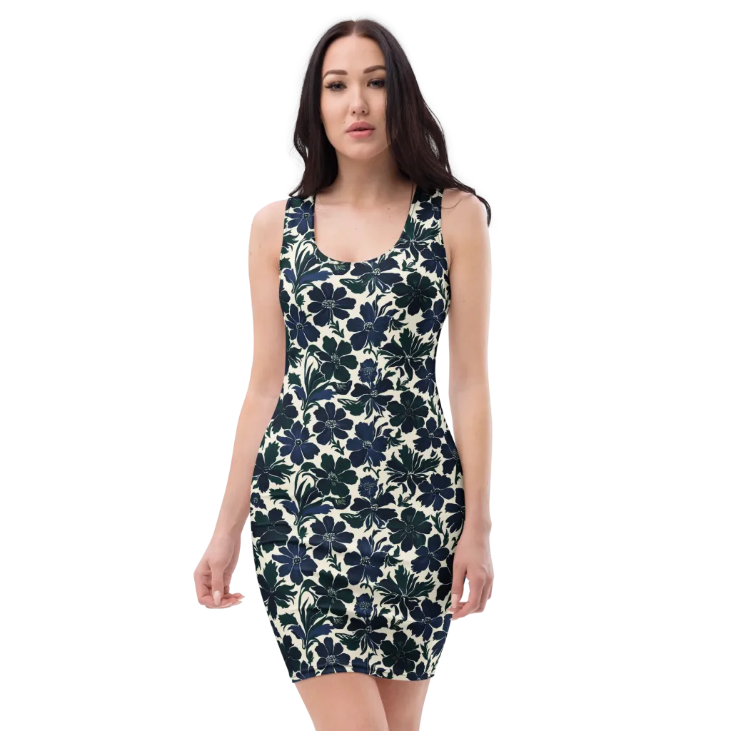 Nocturne Florals on Bodycon Dress — Front