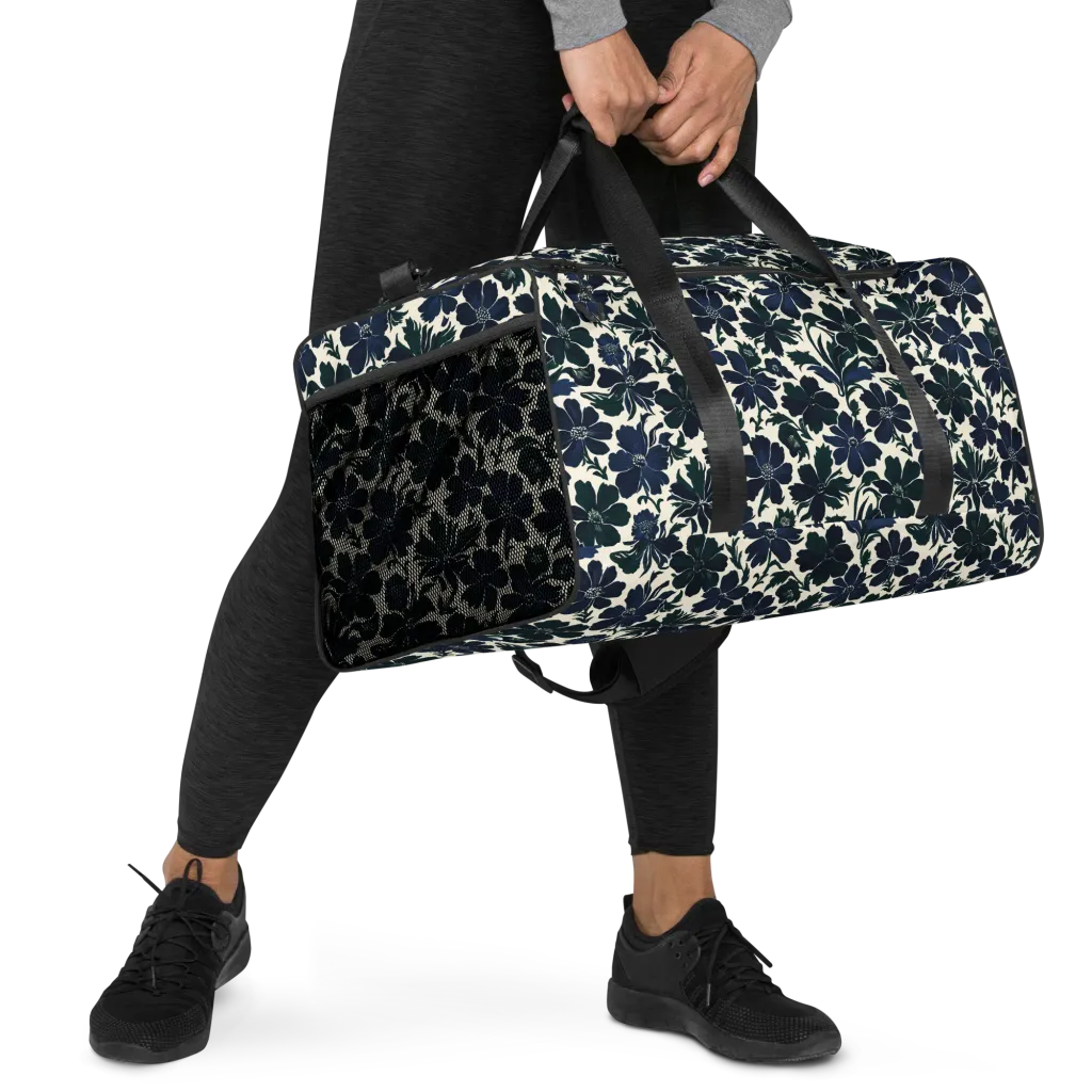Nocturne Florals on Duffle Bag — Right Front