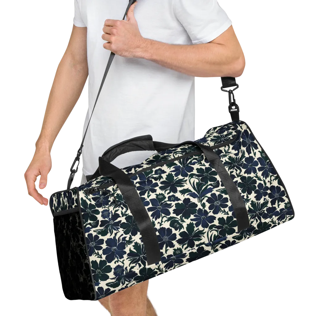 Nocturne Florals on Duffle Bag — Right Front