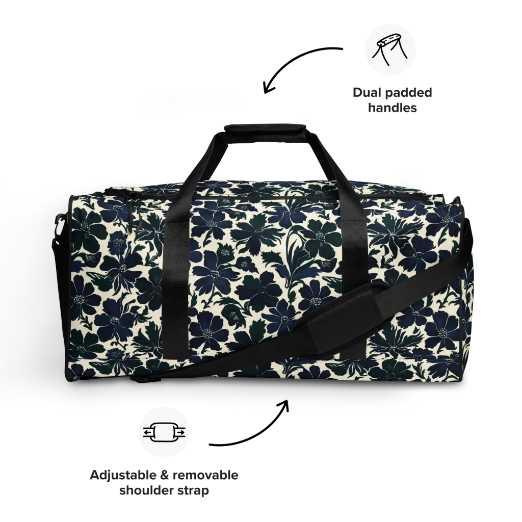 Nocturne Florals on Duffle Bag — Front