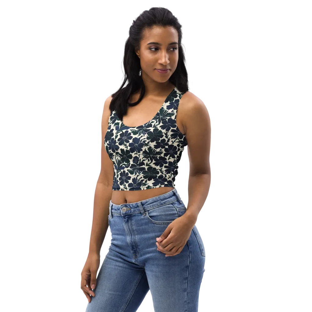 Nocturne Florals on Crop Top — Left Front