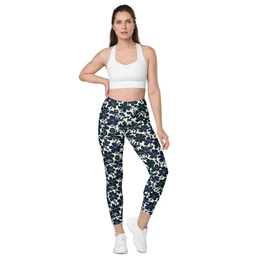 Nocturne Florals on Leggings with Pockets — Front