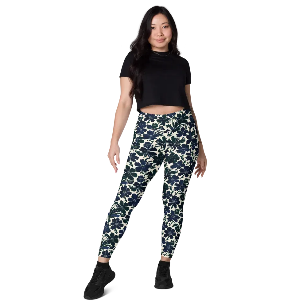 Nocturne Florals on Leggings with Pockets — Front