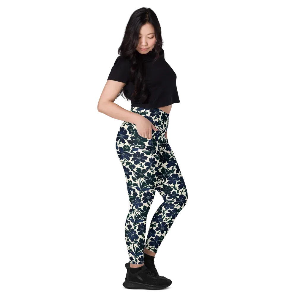 Nocturne Florals on Leggings with Pockets — Right