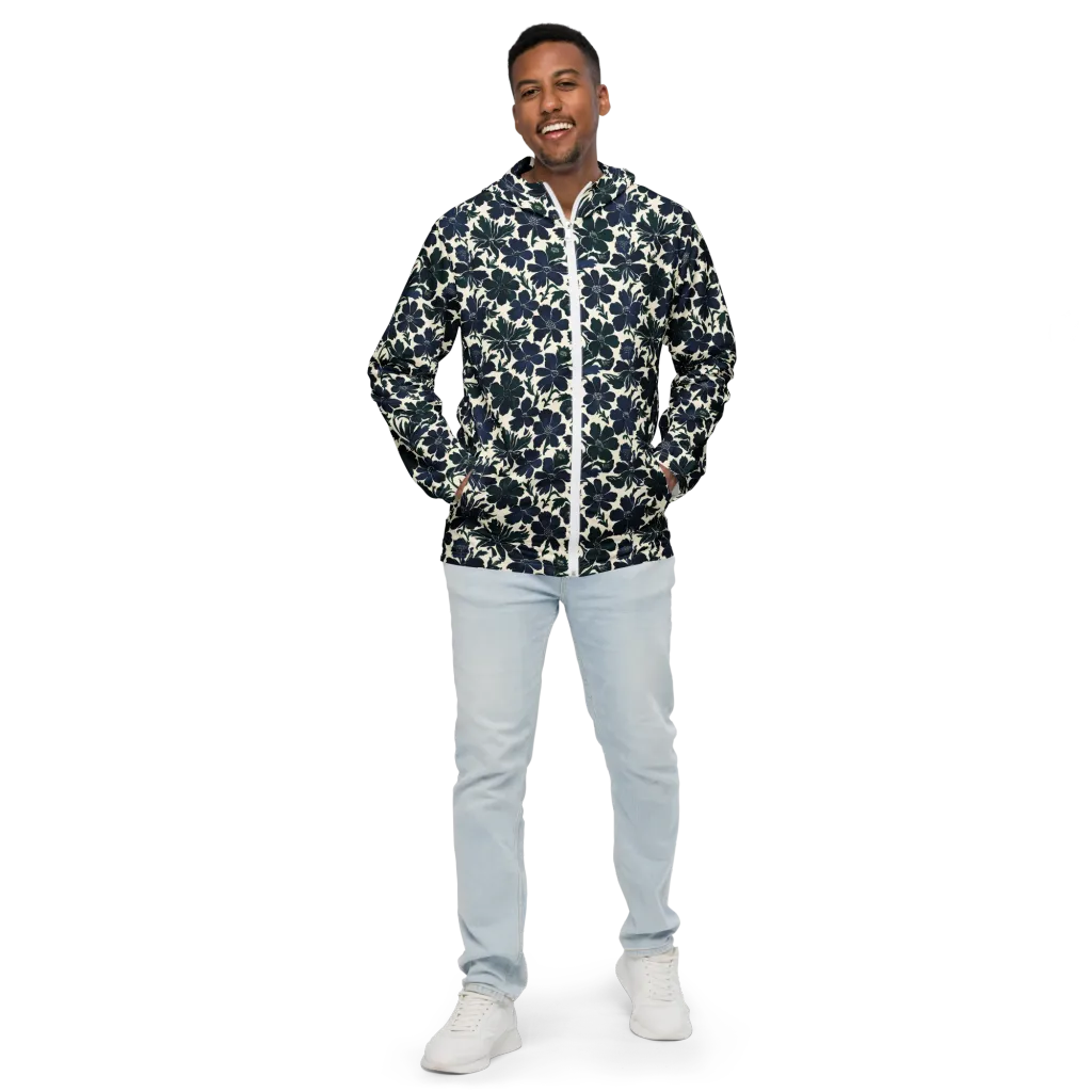 Nocturne Florals on Men's Windbreaker — Front