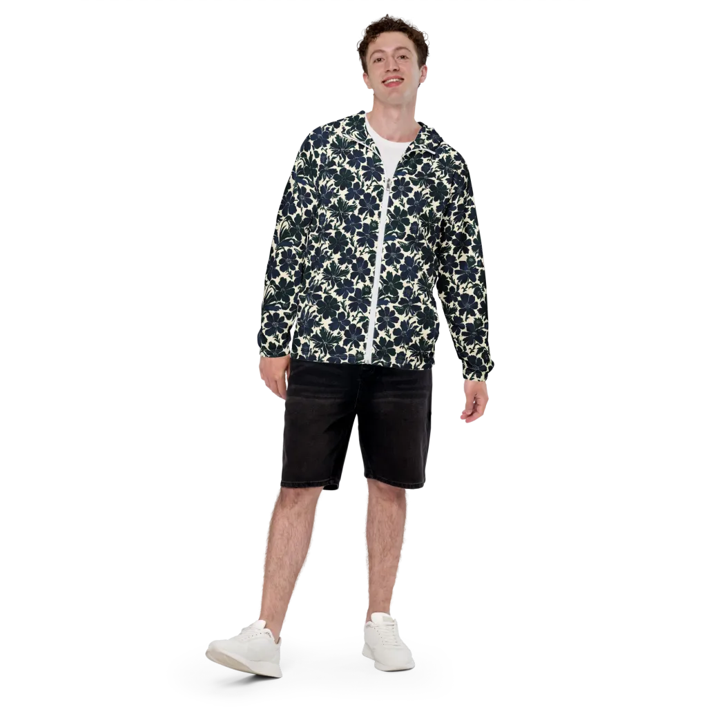 Nocturne Florals on Men's Windbreaker — Front