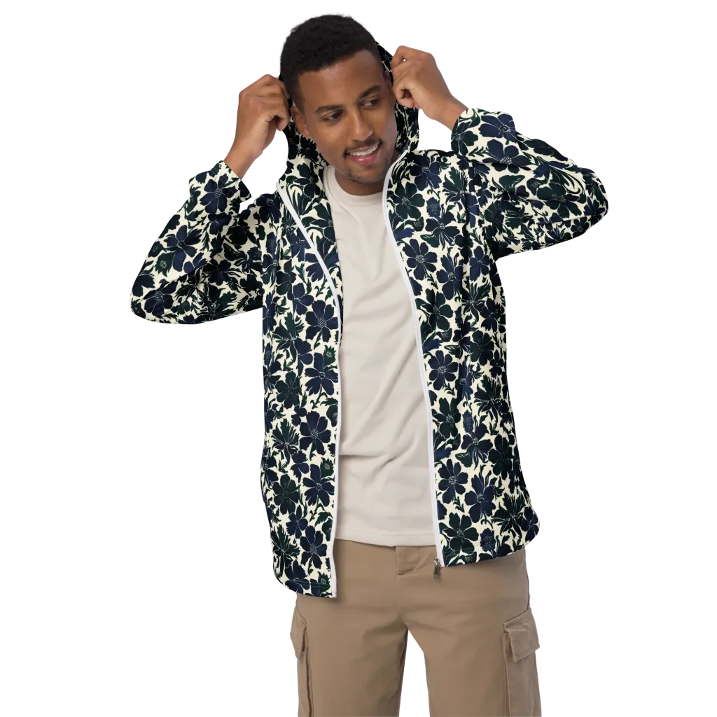 Nocturne Florals on Men's Windbreaker — Front