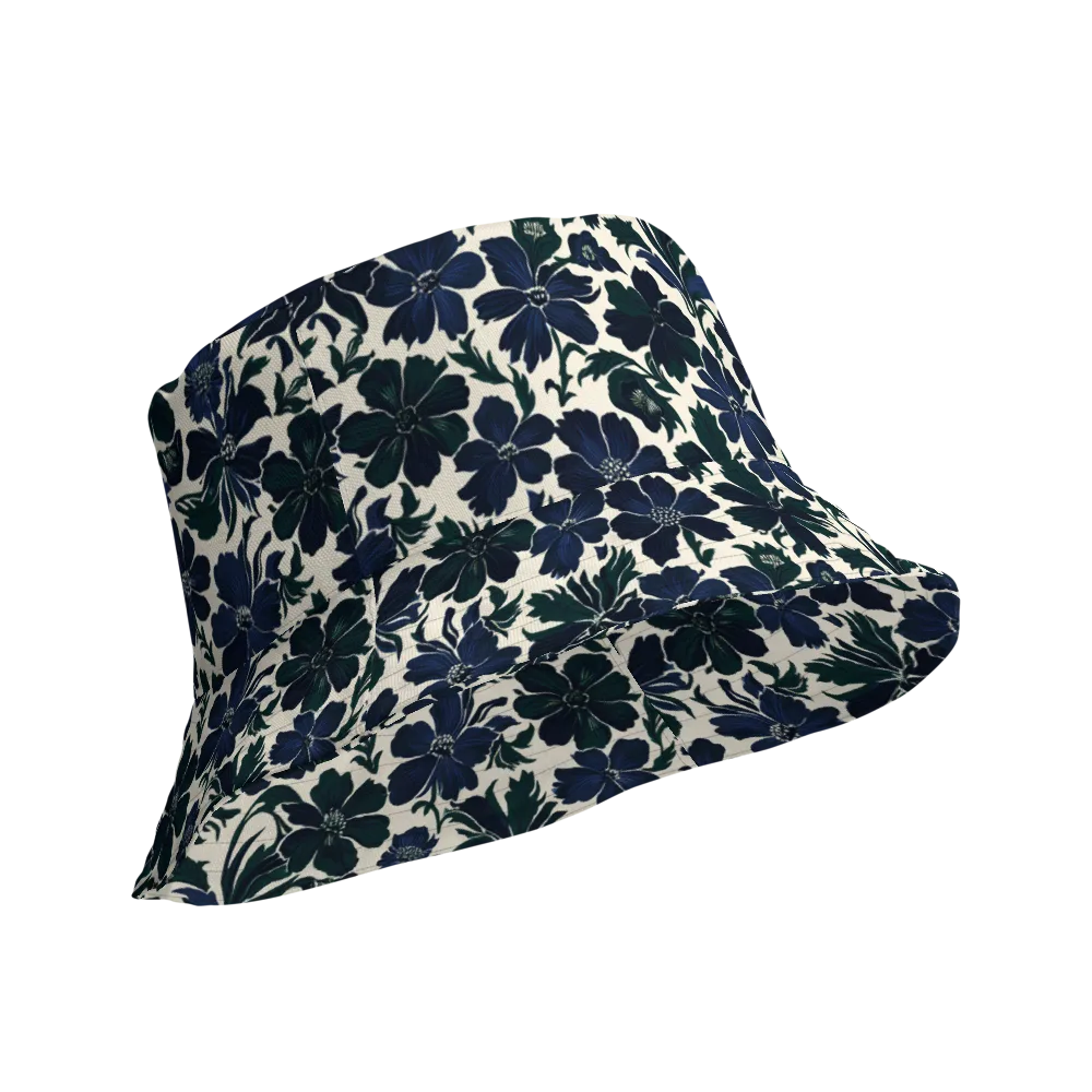 Nocturne Florals on Reversible Bucket Hat — Product details Outside