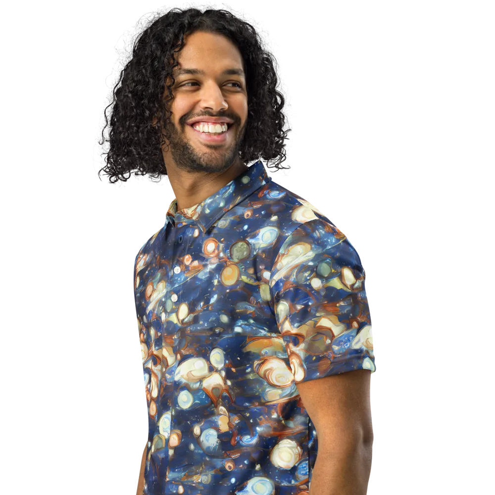 Aurum Cosmos on Men's Slim Fit Polo Shirt — Left Front