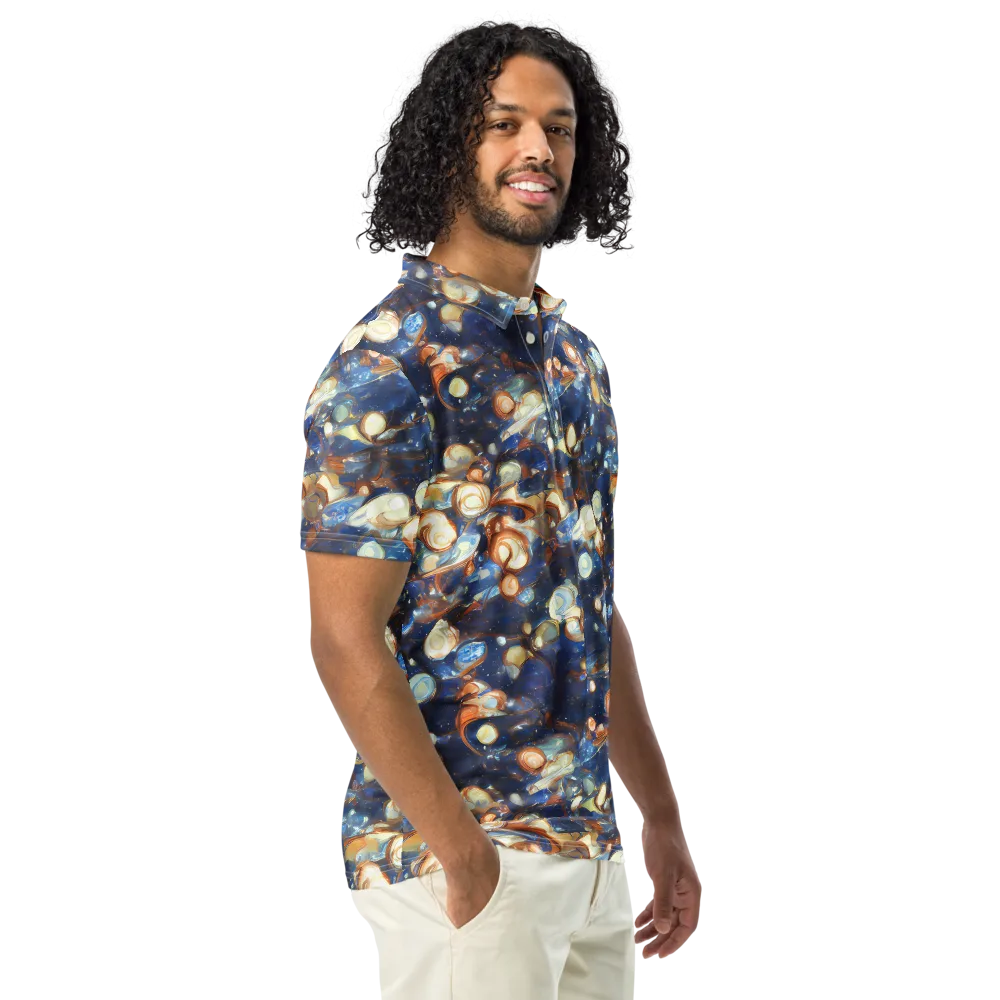 Aurum Cosmos on Men's Slim Fit Polo Shirt — Right Front