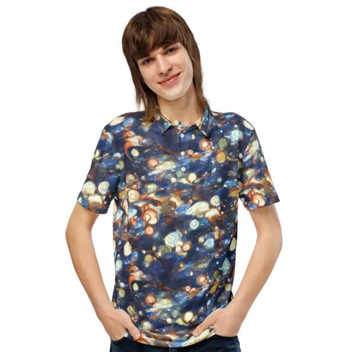 Aurum Cosmos on a Men's Slim Fit Polo Shirt