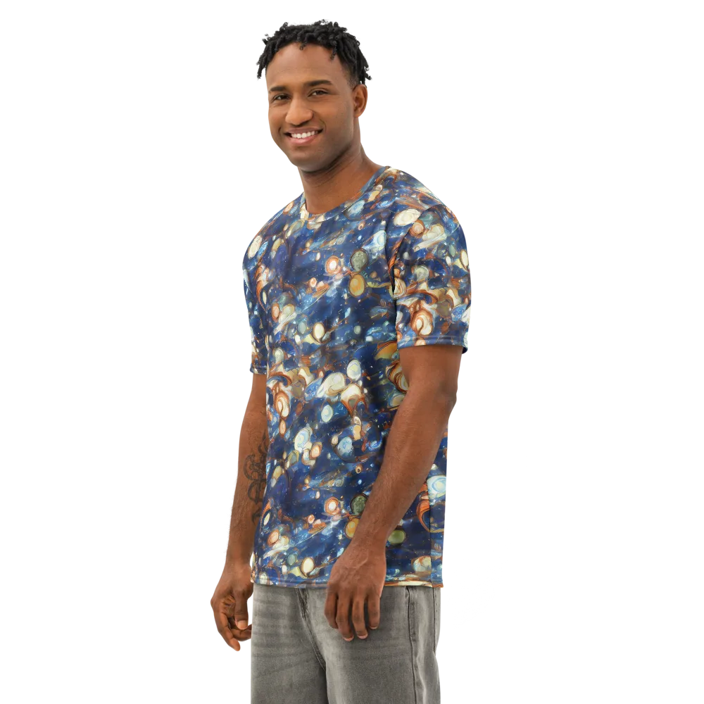 Aurum Cosmos on Men's Cotton Crew Neck T-Shirt — Left Front