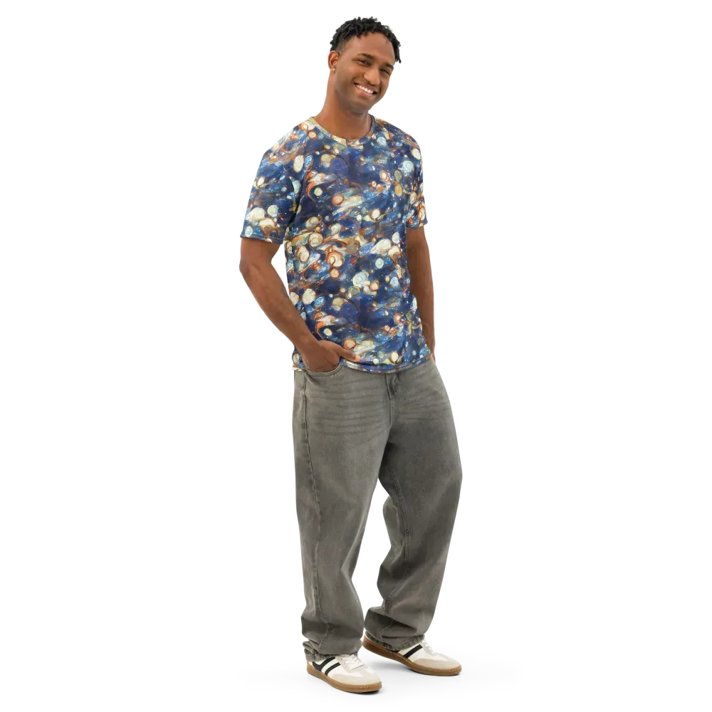 Aurum Cosmos on Men's Cotton Crew Neck T-Shirt — Right Front