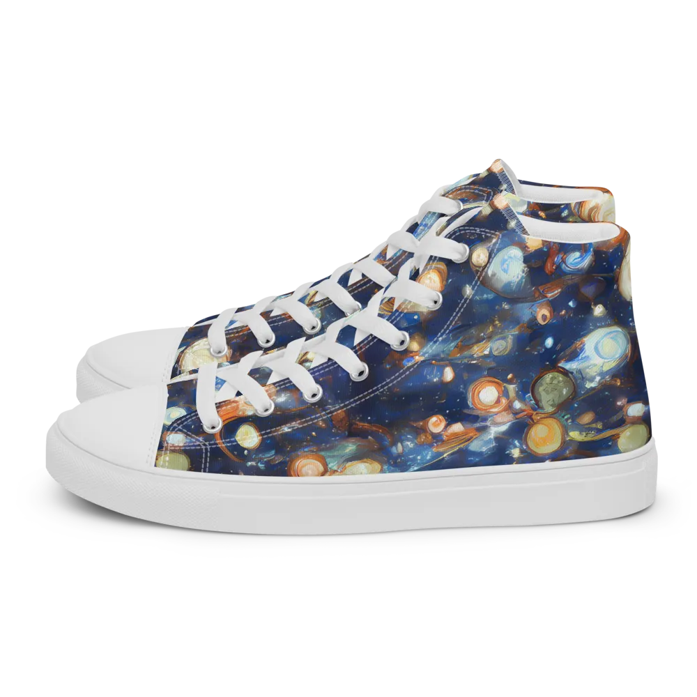 Aurum Cosmos on Men's High Top Canvas Shoes — Left