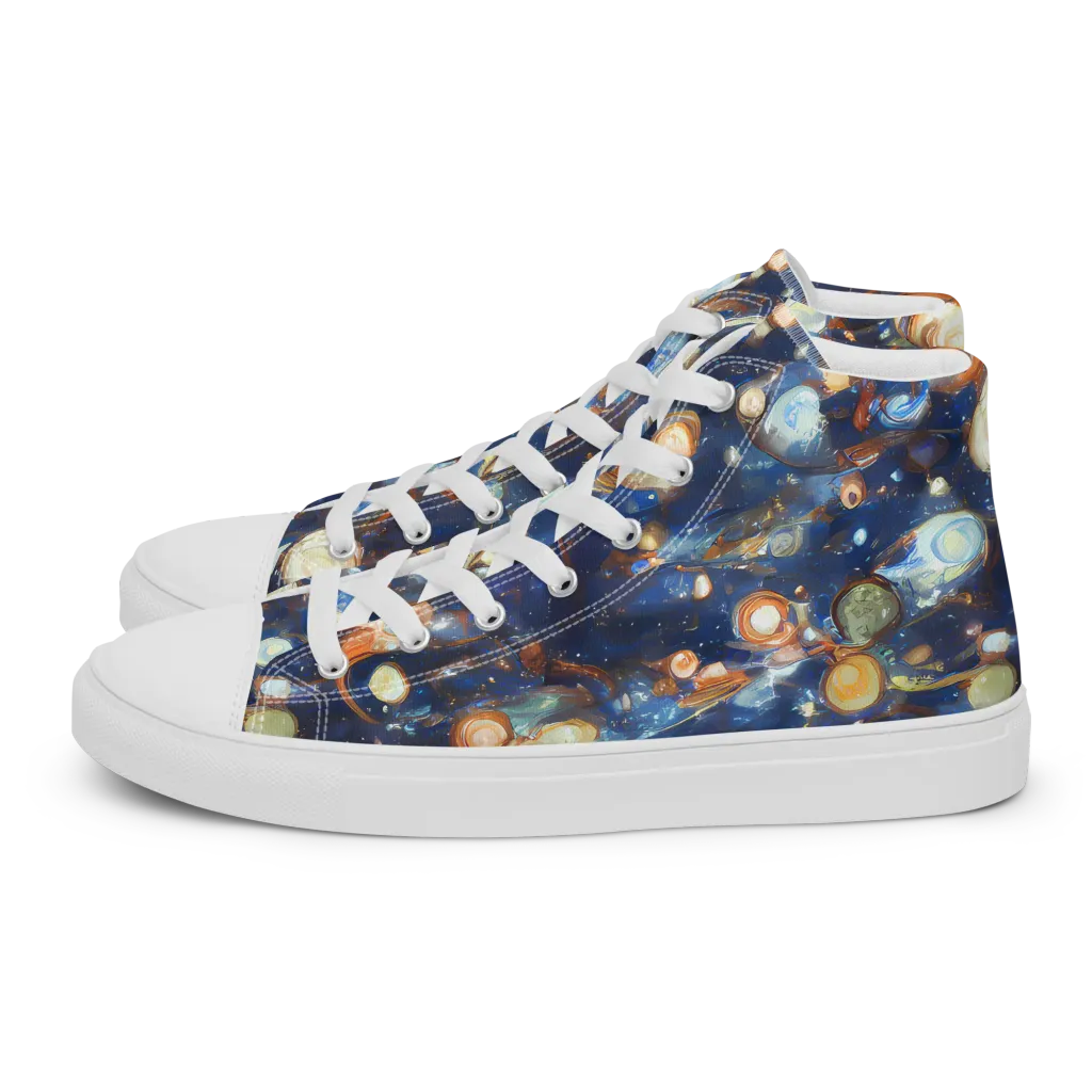 Aurum Cosmos on Women's High Top Canvas Shoes — Left
