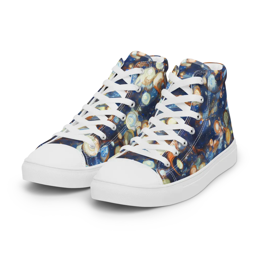 Aurum Cosmos on Women's High Top Canvas Shoes — Left Front
