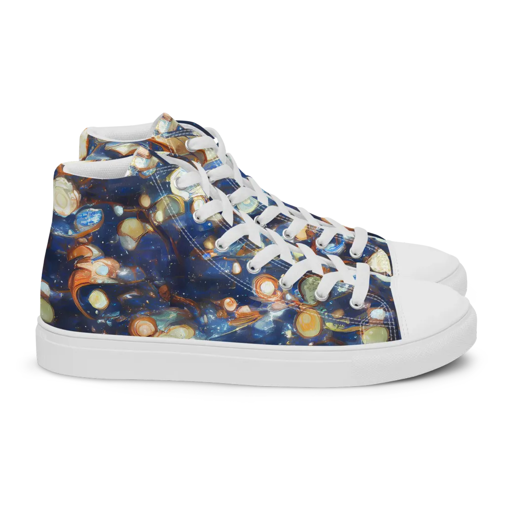 Aurum Cosmos on Women's High Top Canvas Shoes — Right