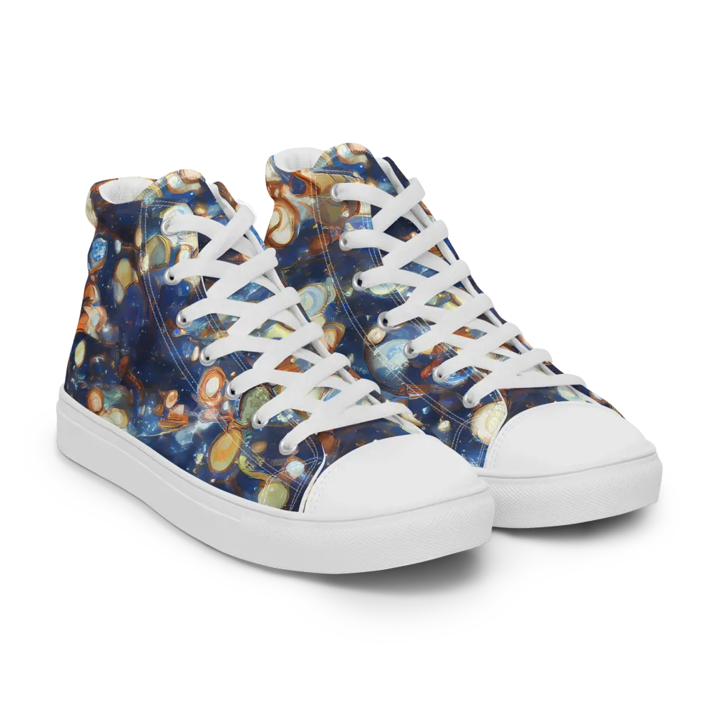 Aurum Cosmos on Women's High Top Canvas Shoes — Right Front
