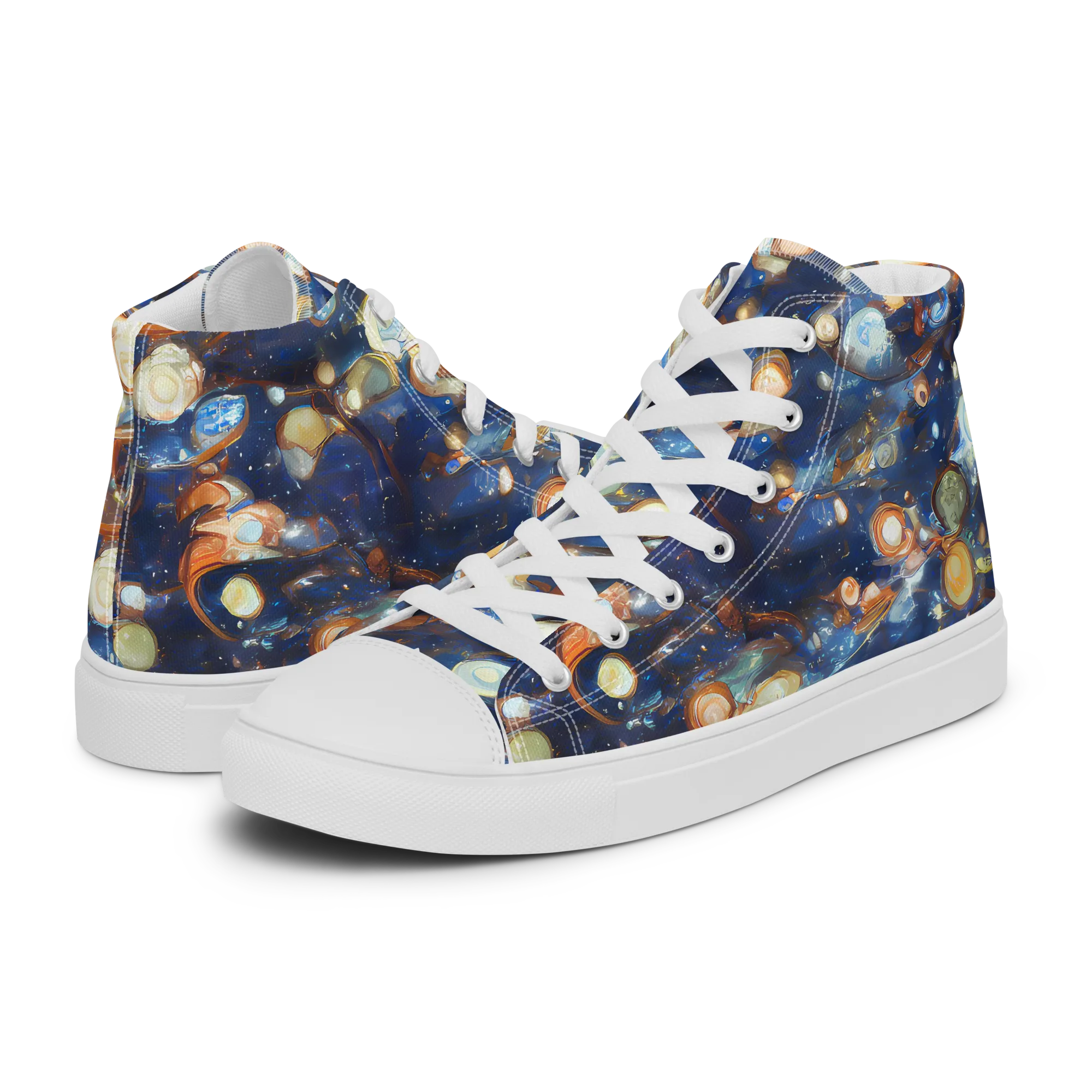 Aurum Cosmos on Women's High Top Canvas Shoes — Left
