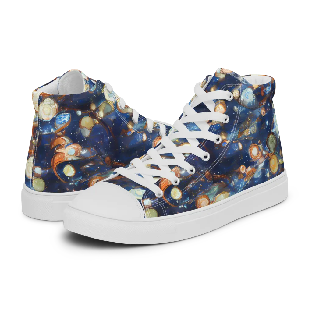 Aurum Cosmos on Women's High Top Canvas Shoes — Left
