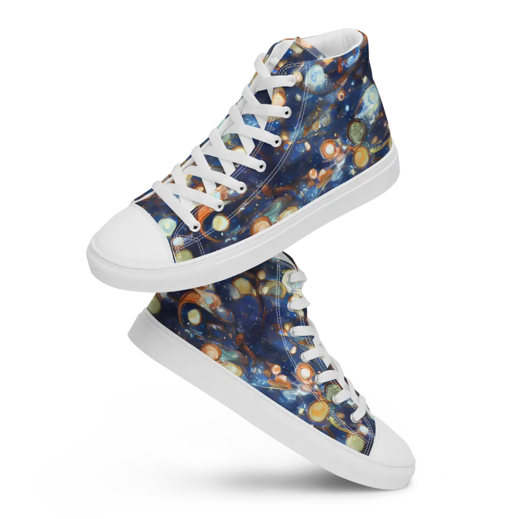 Aurum Cosmos on Women's High Top Canvas Shoes — Front