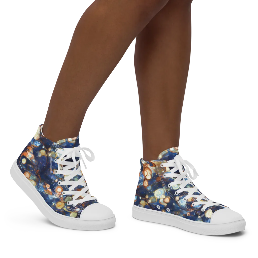 Aurum Cosmos on Women's High Top Canvas Shoes — Right