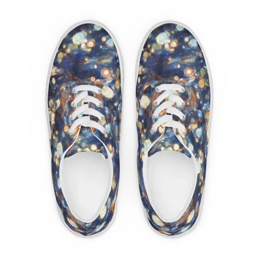 Aurum Cosmos on a Men's Lace-Up Canvas Shoes