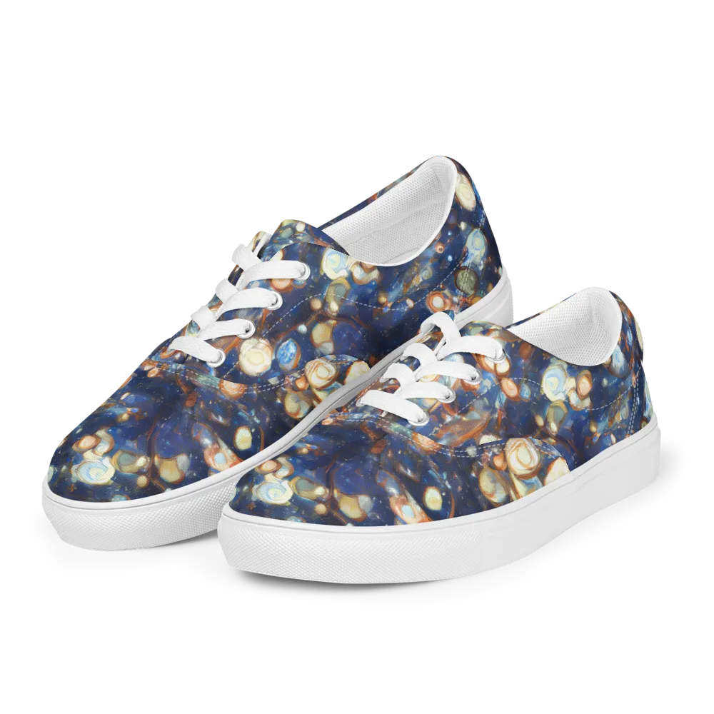 Aurum Cosmos on Men's Lace-Up Canvas Shoes — Left Front