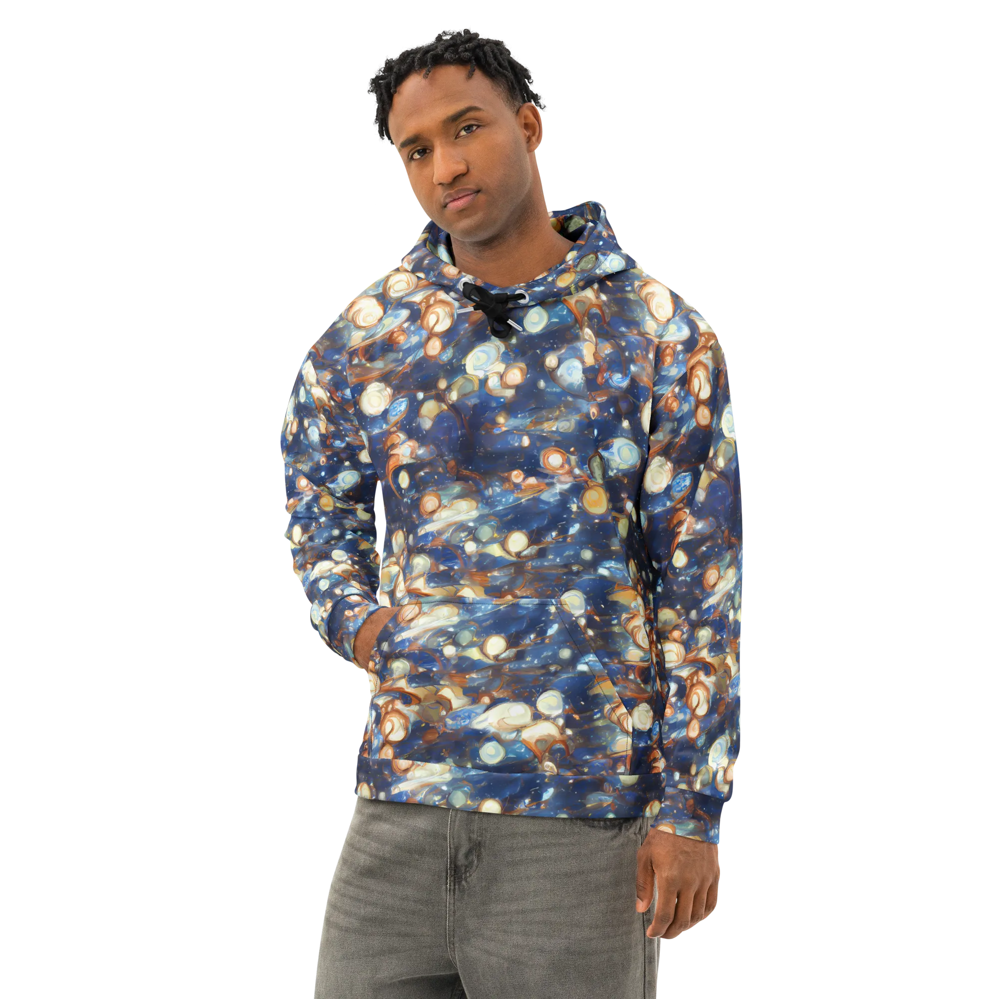 Aurum Cosmos on Cotton Hoodie — Left Front