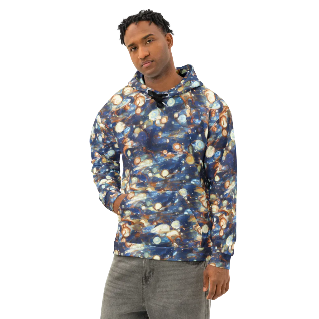 Aurum Cosmos on Cotton Hoodie — Left Front