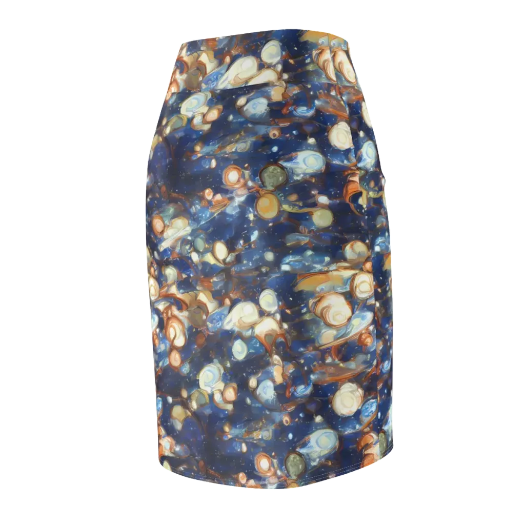 Aurum Cosmos on Pencil Skirt — Back Side
