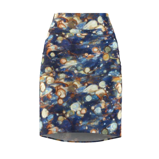 Aurum Cosmos on a Pencil Skirt