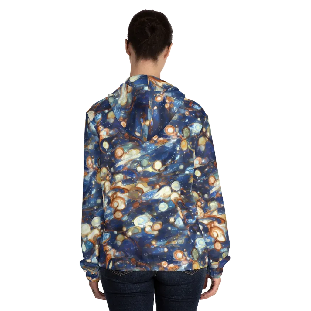 Aurum Cosmos on Women's Full-Zip Hoodie — Back On Person