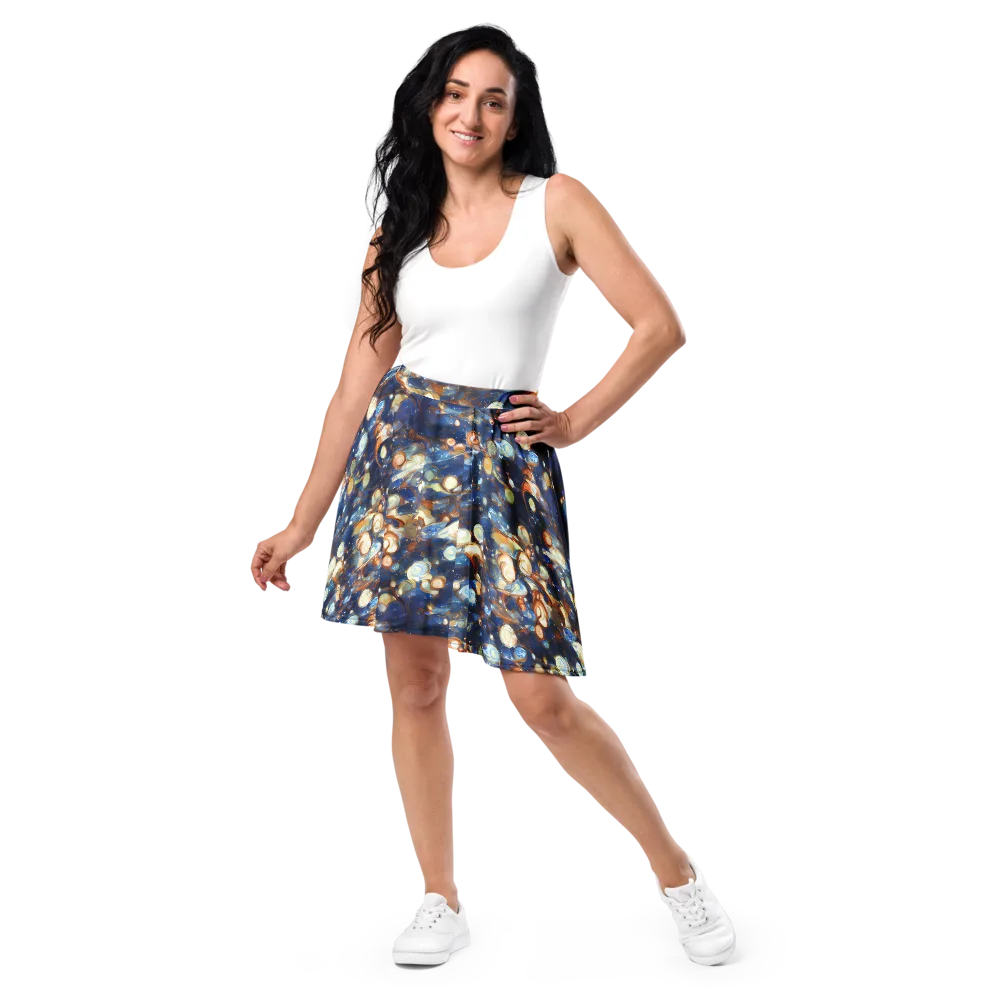 Aurum Cosmos on Skater Skirt — Front