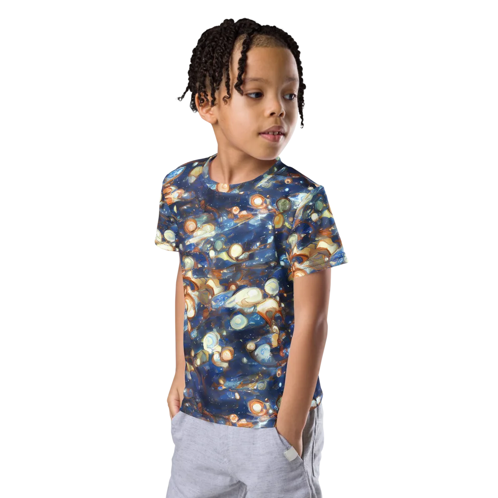 Aurum Cosmos on Kids Crew Neck T-Shirt — Left Front