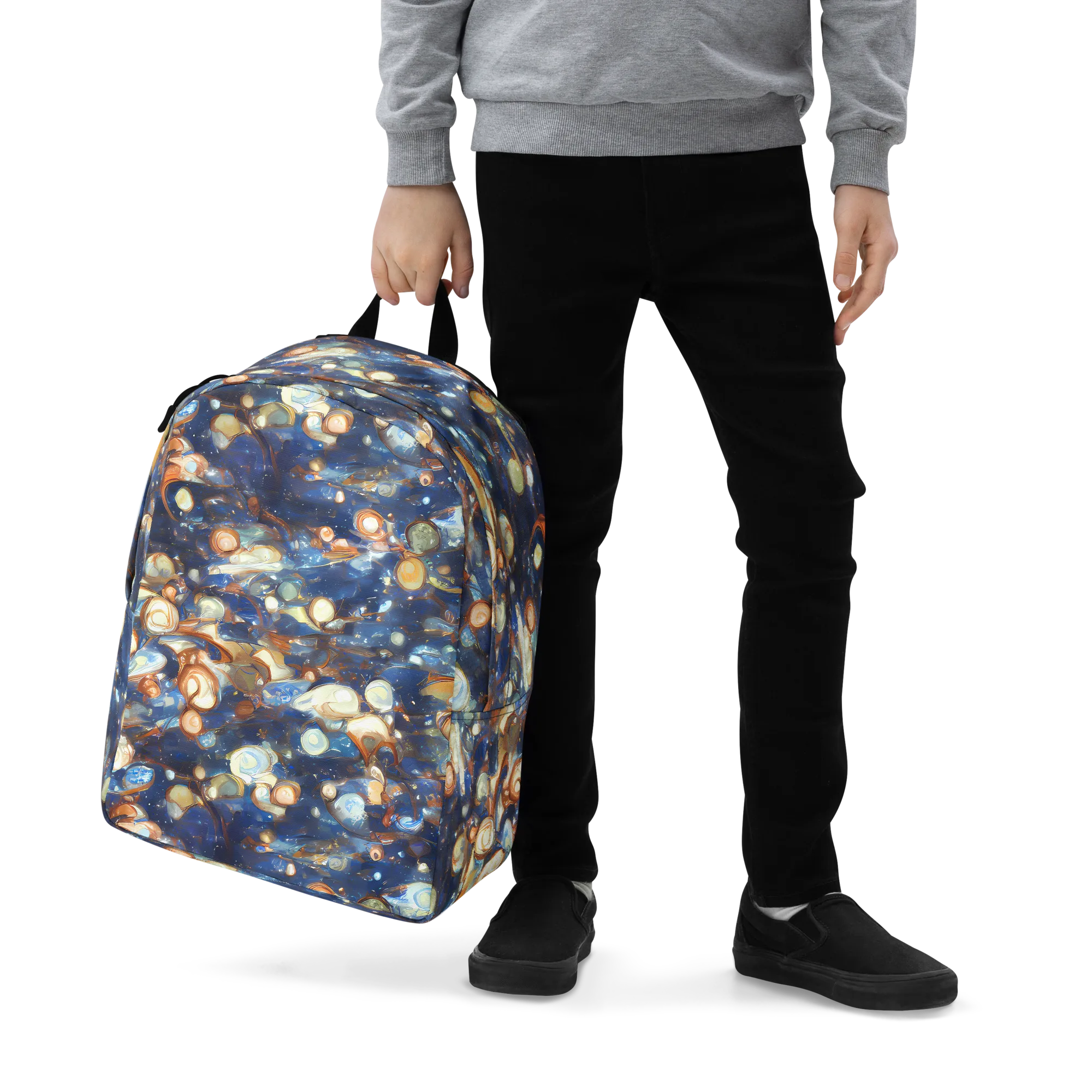 Aurum Cosmos on Minimalist Backpack — Zoomed-in