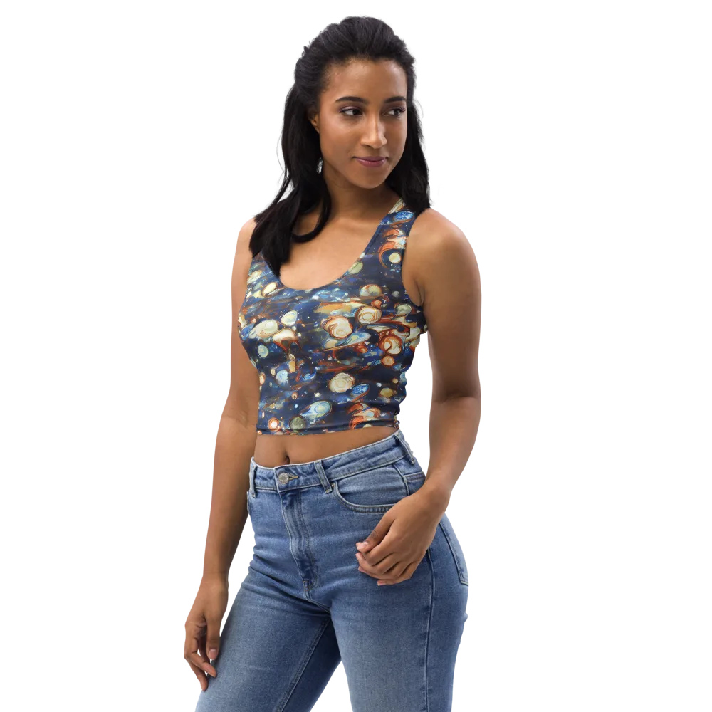 Aurum Cosmos on Crop Top — Left Front