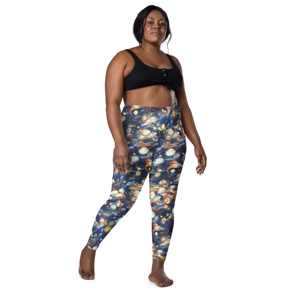 Aurum Cosmos on Leggings with Pockets — Front