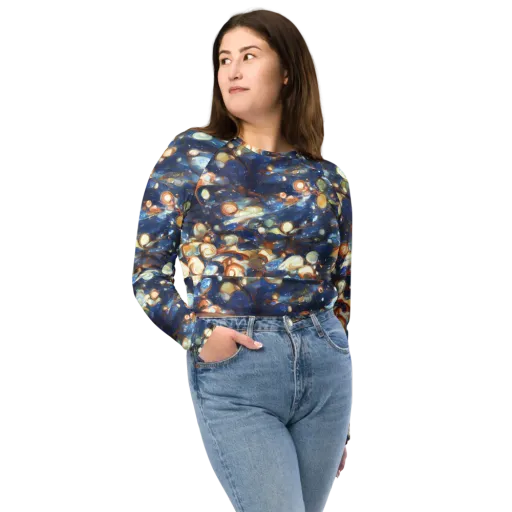 Aurum Cosmos on a Long Sleeve Crop Top