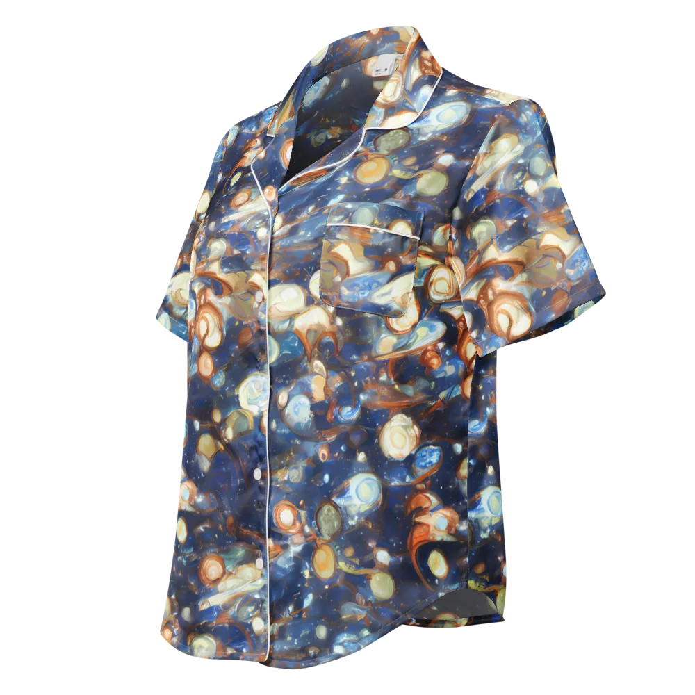 Aurum Cosmos on Women's Short Sleeve Pajama Top — Left Front